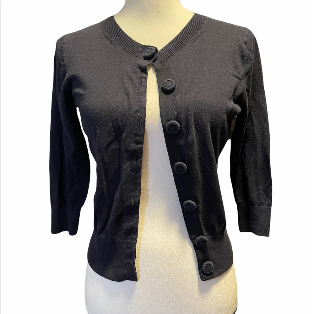 BANANA REPUBLIC Navy Cotton Button Down Cardigan.